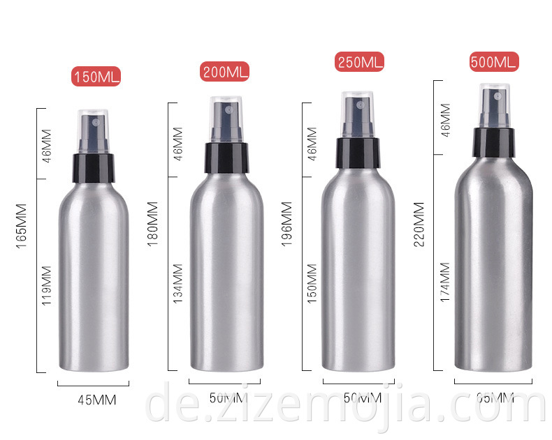 Speziell Verpackung 100ml 50ml Shampoo Parfümspray Aluminium kosmetische Flasche